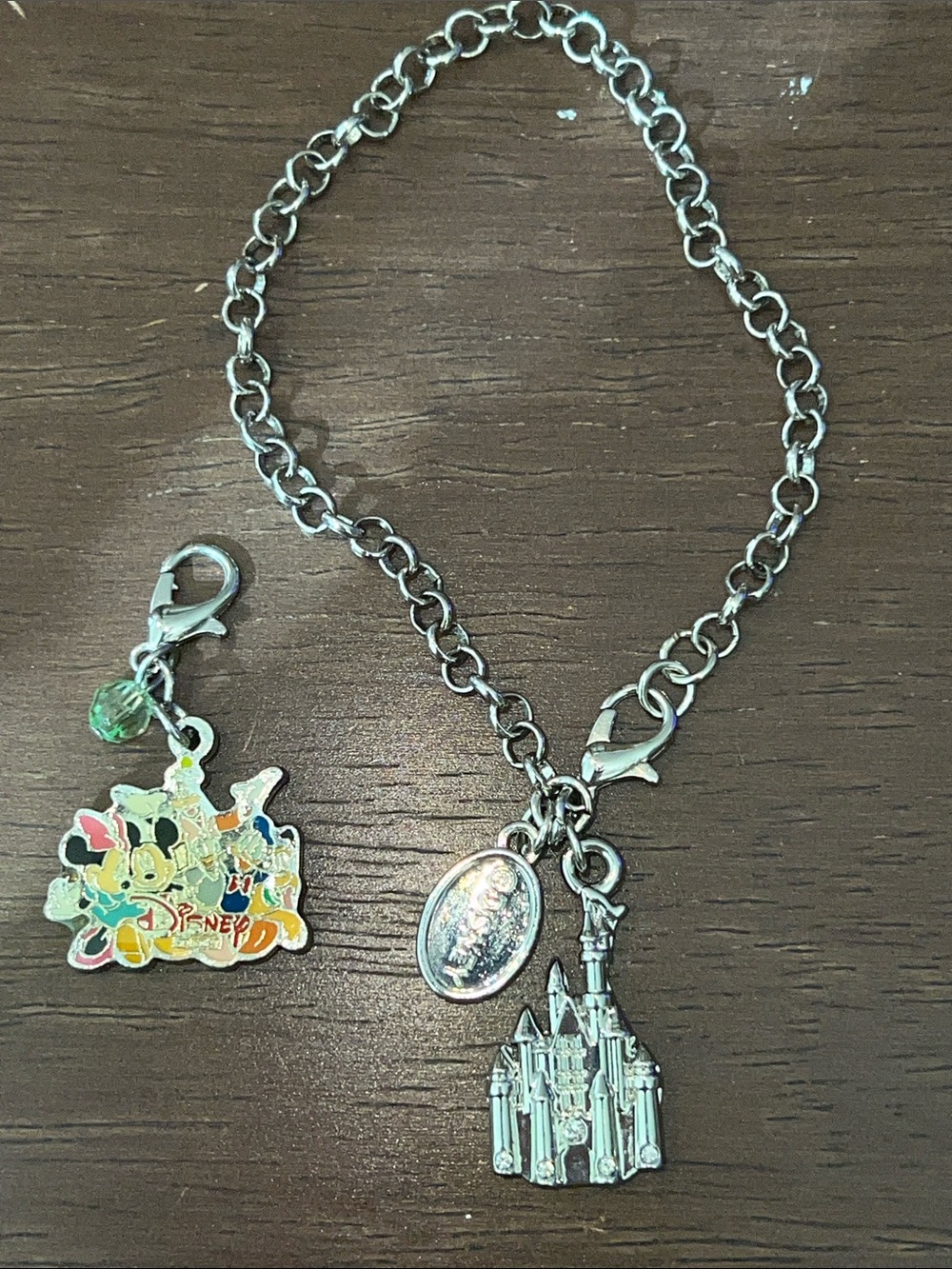 Disney Parks Charmed in the Park Starter Charm Bracelet Silver Cinderella Castle